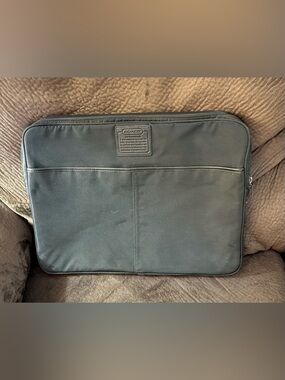 Coach Black Nylon Laptop Bag with Front Slip Pocket. EUC.